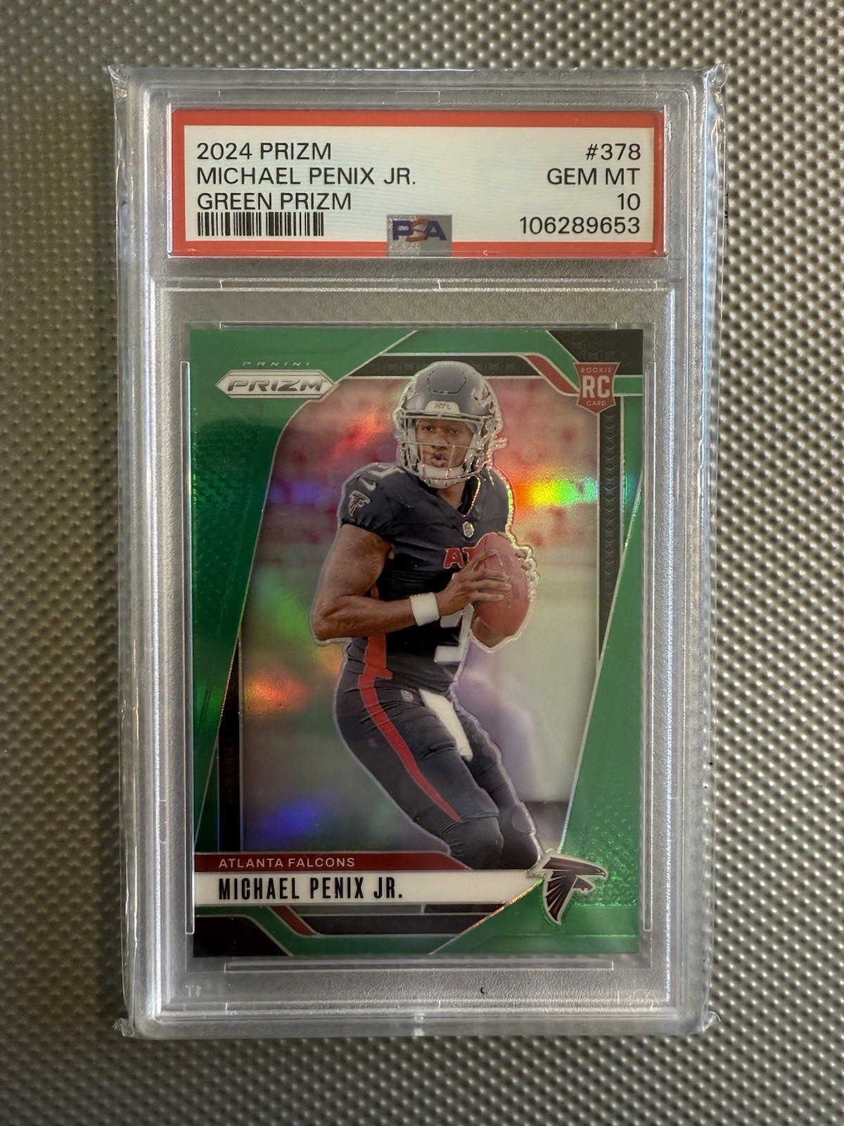 2024 Prizm Michael Penix Jr RC Green Prizm #378 PSA 10 Rookie Card