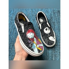 Vans x Disney Nightmare Before Christmas Jack and Sally Slip On Sneakers RARE