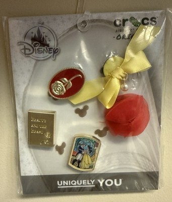 2026 Disney Parks CROCS Jibbitz Beauty & The Beast Charms Set of 5 NEW!
