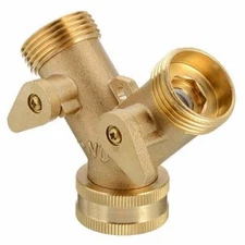1-2 PCS 3/4" Solid Brass Double 2 Way Tap Garden Connector Adaptor Hose Splitter