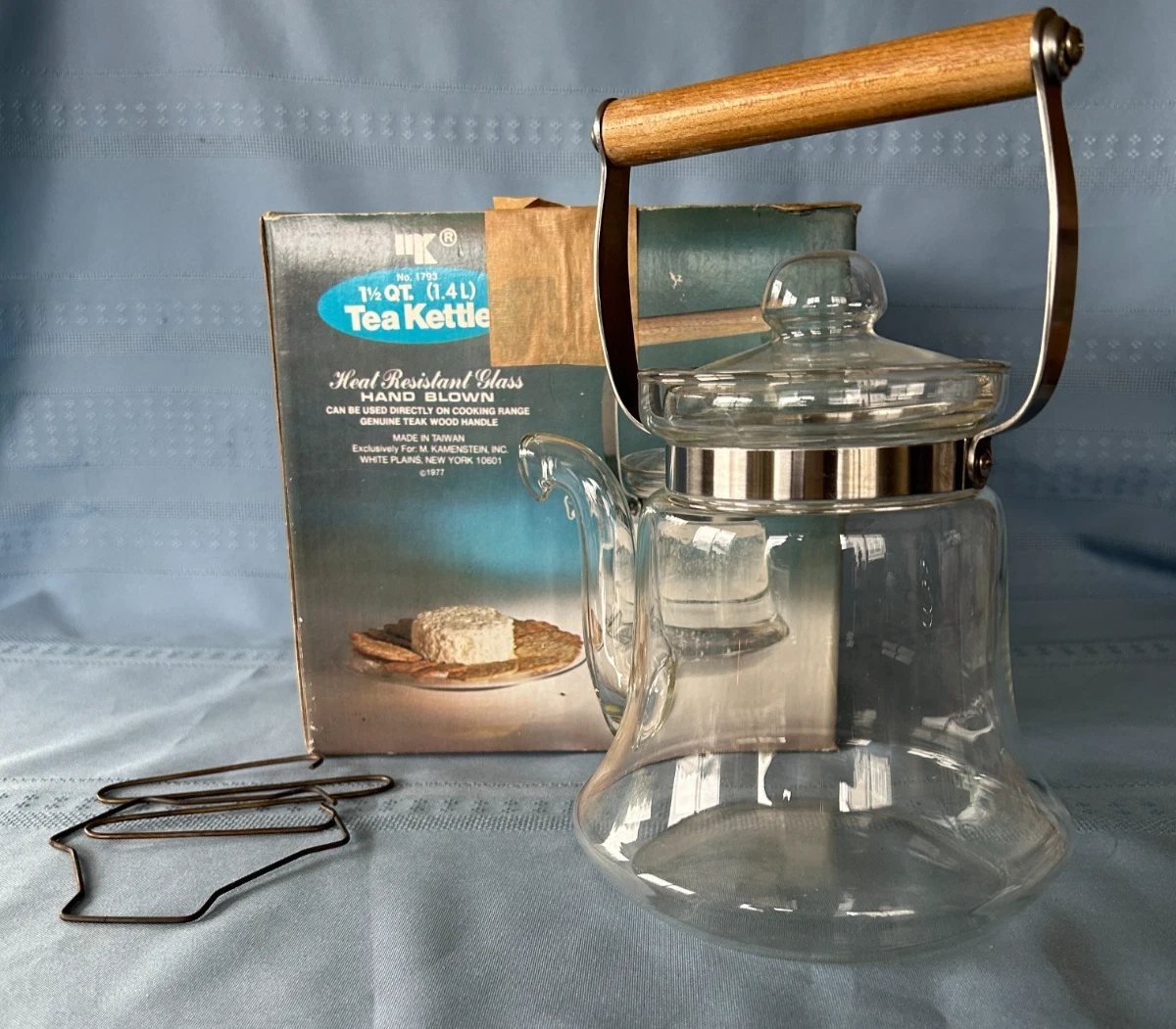 MKI Kamenstein Hand Blown Tea Kettle Heat Resistant Glass