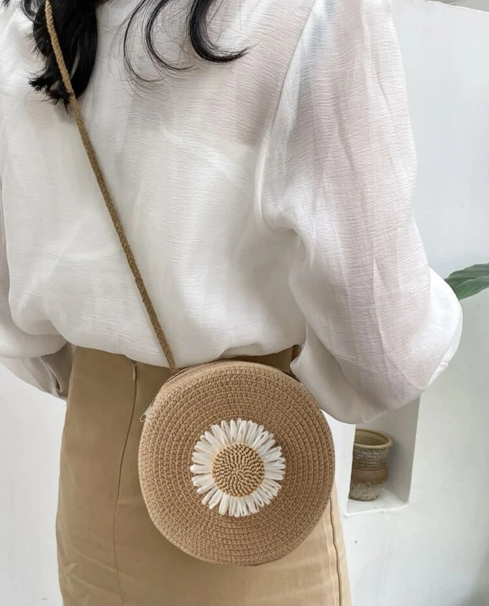 Sac à clearance main paille rond