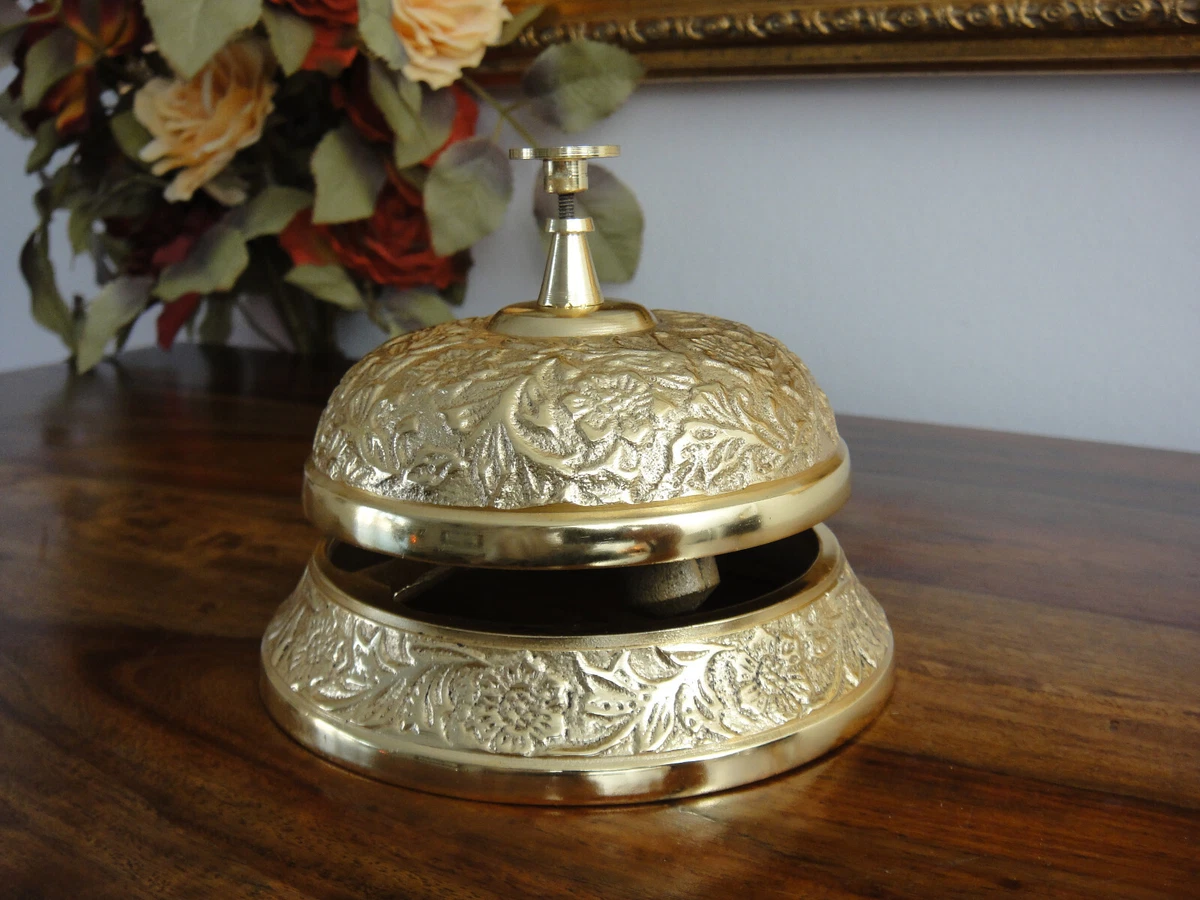 Tischglocke Messing Rezeptionsglocke SHEESHAM WOOD-Ebenholz Hotelglocke Glocke