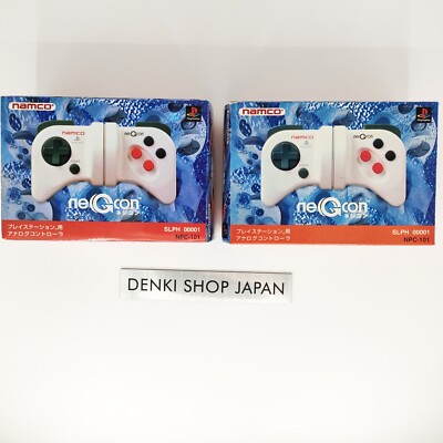 namco negcon White controller NPC-101 Playstation PS1 set of 2