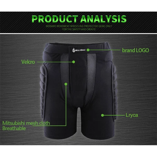 Pantalones Cortos Acolchados de Cadera WOSAWE Esquí Patinaje Monopatín Snowboard Protección de Glúteos - Imagen 10 de 15