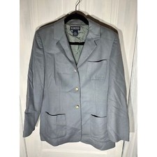 Lands' End Women's Blazer Size 8 Regular 80 Wool 20 Cashmere Gray 3 Button