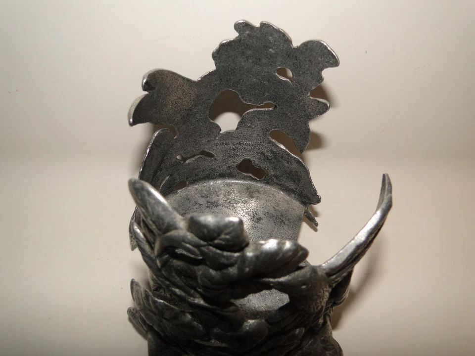 Candelabro vintage de peltre colibrí Carson Foto 3 de 4