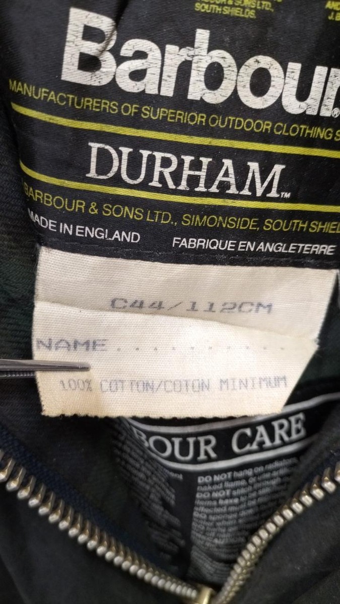 Barbour Durham Oiled Jacket Made in England 90s Vintage Large | eBay