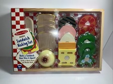 Melissa  Doug Wooden Sandwich Making Play Food Set New Sealed Ages 3   