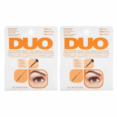 DUO Brush-On Strip Lash Adhesive, Dark Tone , 0.18 oz (2 Pack)