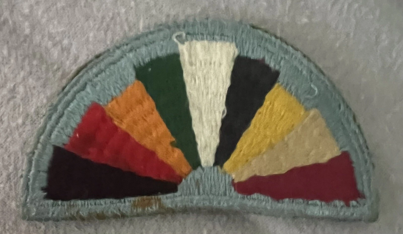 Original WWII Army Hostess Multi-Color Fan Hat Patch