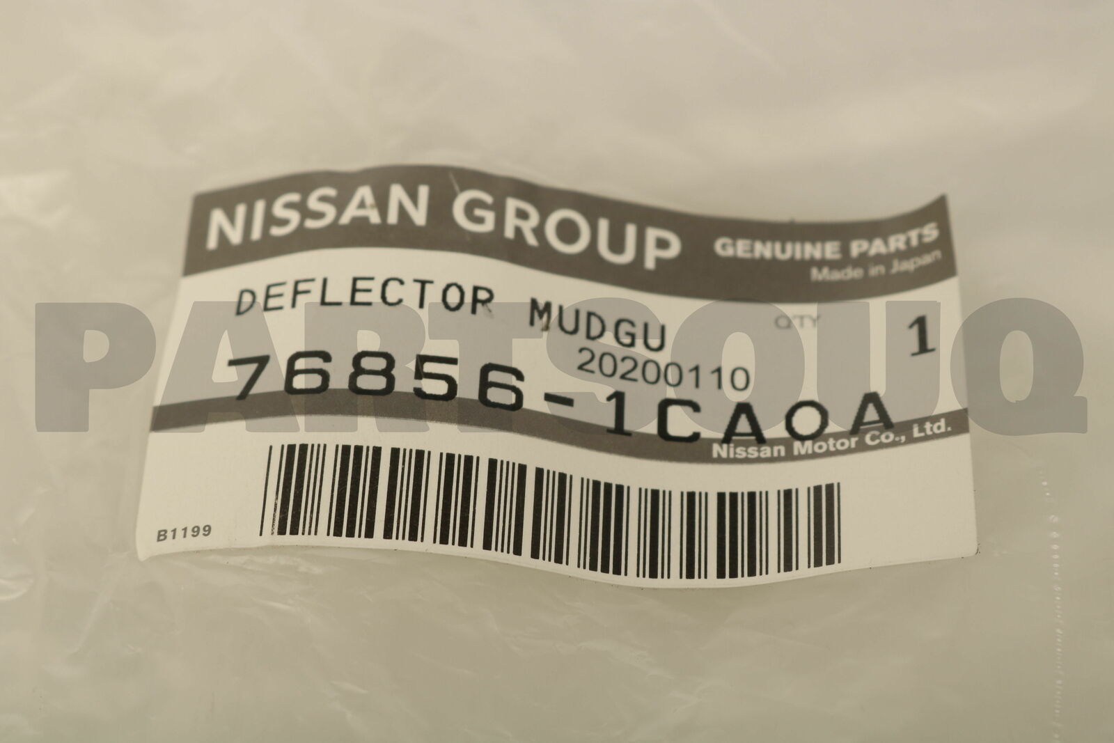 768561CA0A Genuine Nissan DEFLECTOR MUDGUARD,REAR RH 76856-1CA0A