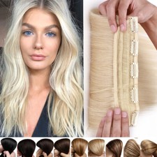 CLEARANCE US Clip In One Piece Real Remy Human Hair Extensions THICK Blonde 100g