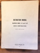 McIntosh C-4 C-4P Audio Compensator Owner / User Manual w Schematic Orig 