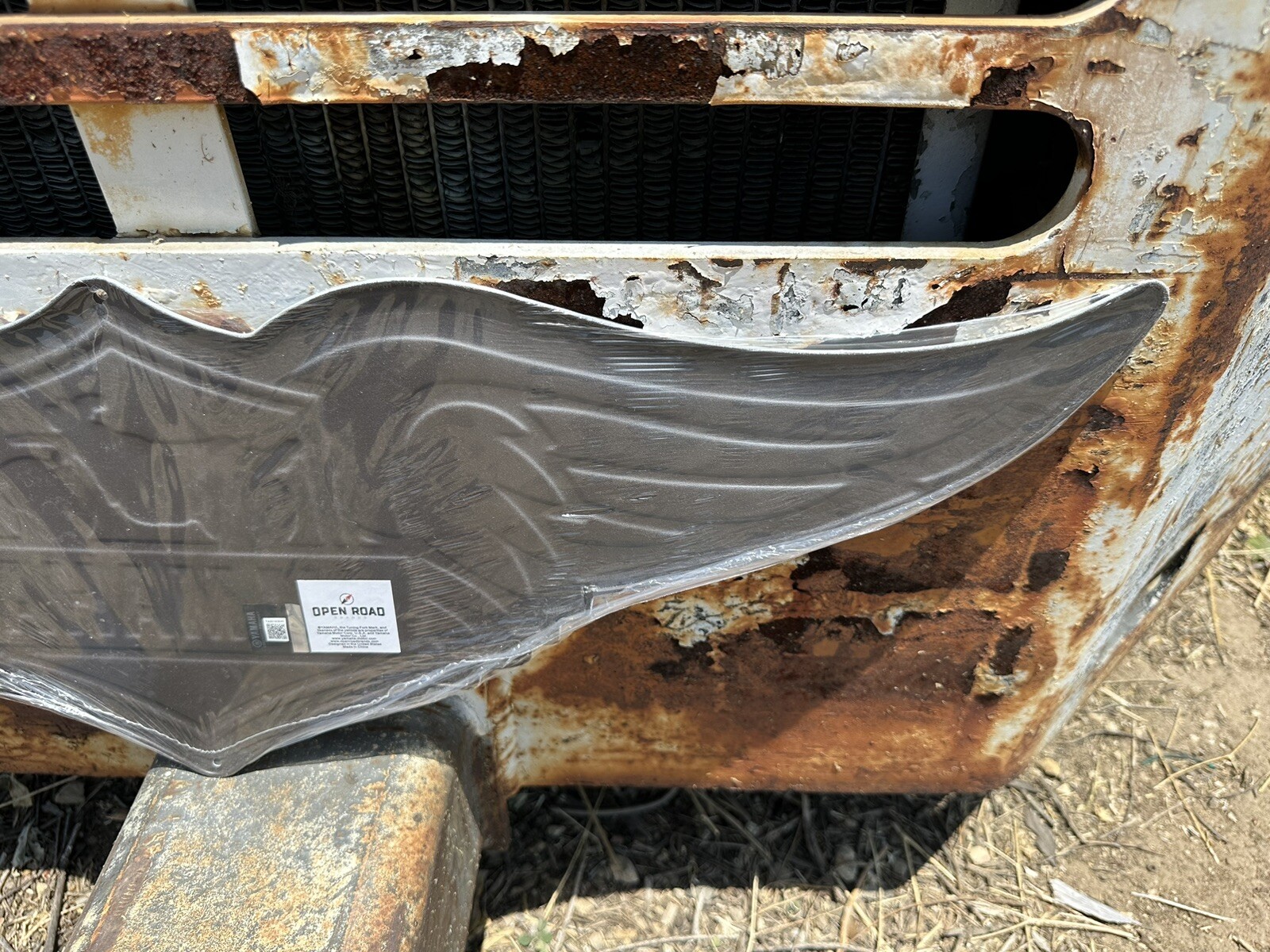 RARE! VINTAGE Rustic Style Yamaha Motorcycles 30" Metal Sign Embossed w/ Wings