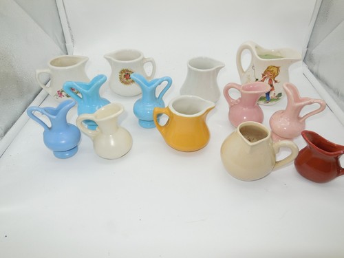 BN HALL Creamers Miniature Pitchers Pottery Lot VTG Royal USA Sample - Picture 1 of 13