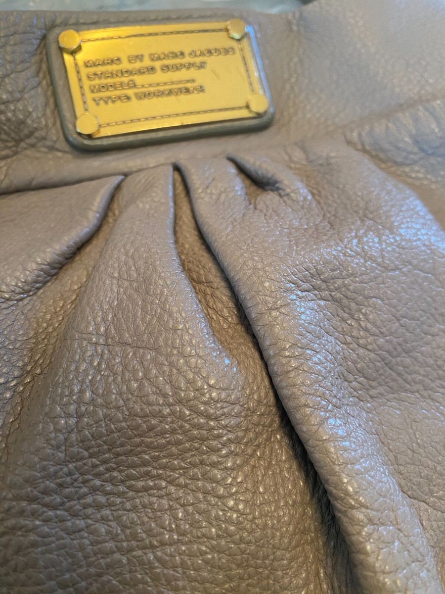MARC JACOBS Hillier Gray Leather Large Hobo Shoulder Bag EUC! MSRP