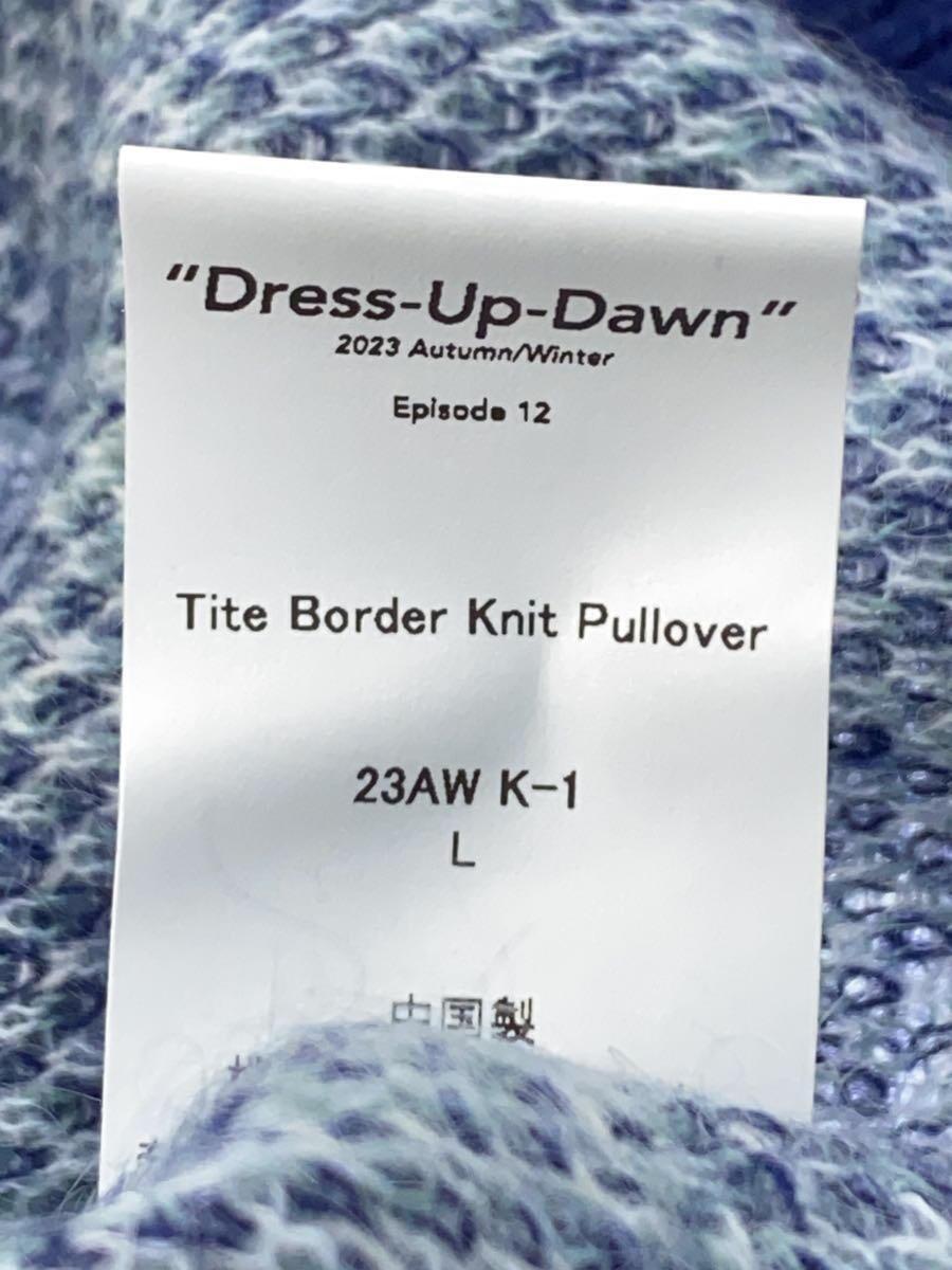 DAIRIKU 23AW Tite Border Knit Pullover L Nylon BLU Total Pattern 