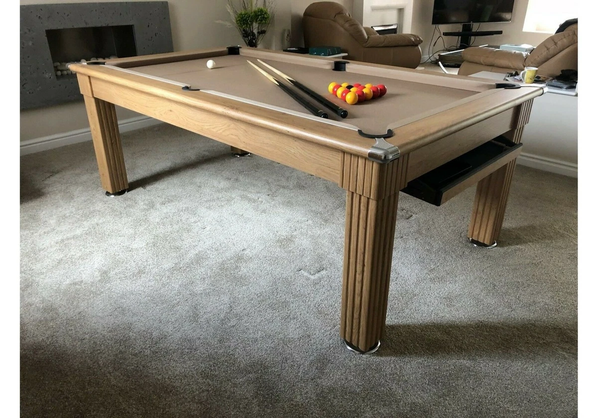 New 6ft Traditional Diner Oak Slate Pool Dining Table Home Pool