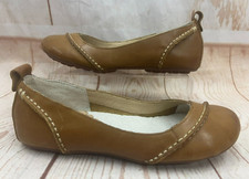 Hush Puppies Janessa Tan Ballerina Flat Leather Pumps Womens Size UK 3 EU 36