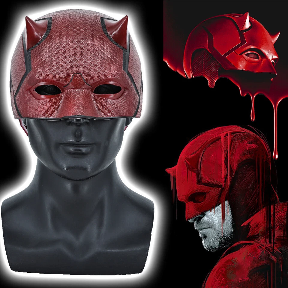 Cosplay Daredevil Born Again Helmet Matt Murdock Superhero Masks Halloween Props - Image 3 of 4