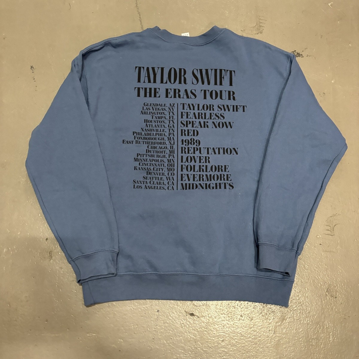Taylor Swift The Eras Tour GILDAN Crewneck Blue Pullover Cotton