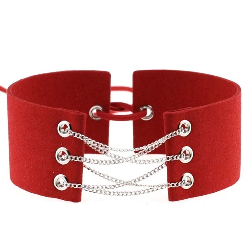 Gothic Samt breit mit Kette Choker Halskette Punk verstellbar Halsband Zubehör - Bild 24 von 55