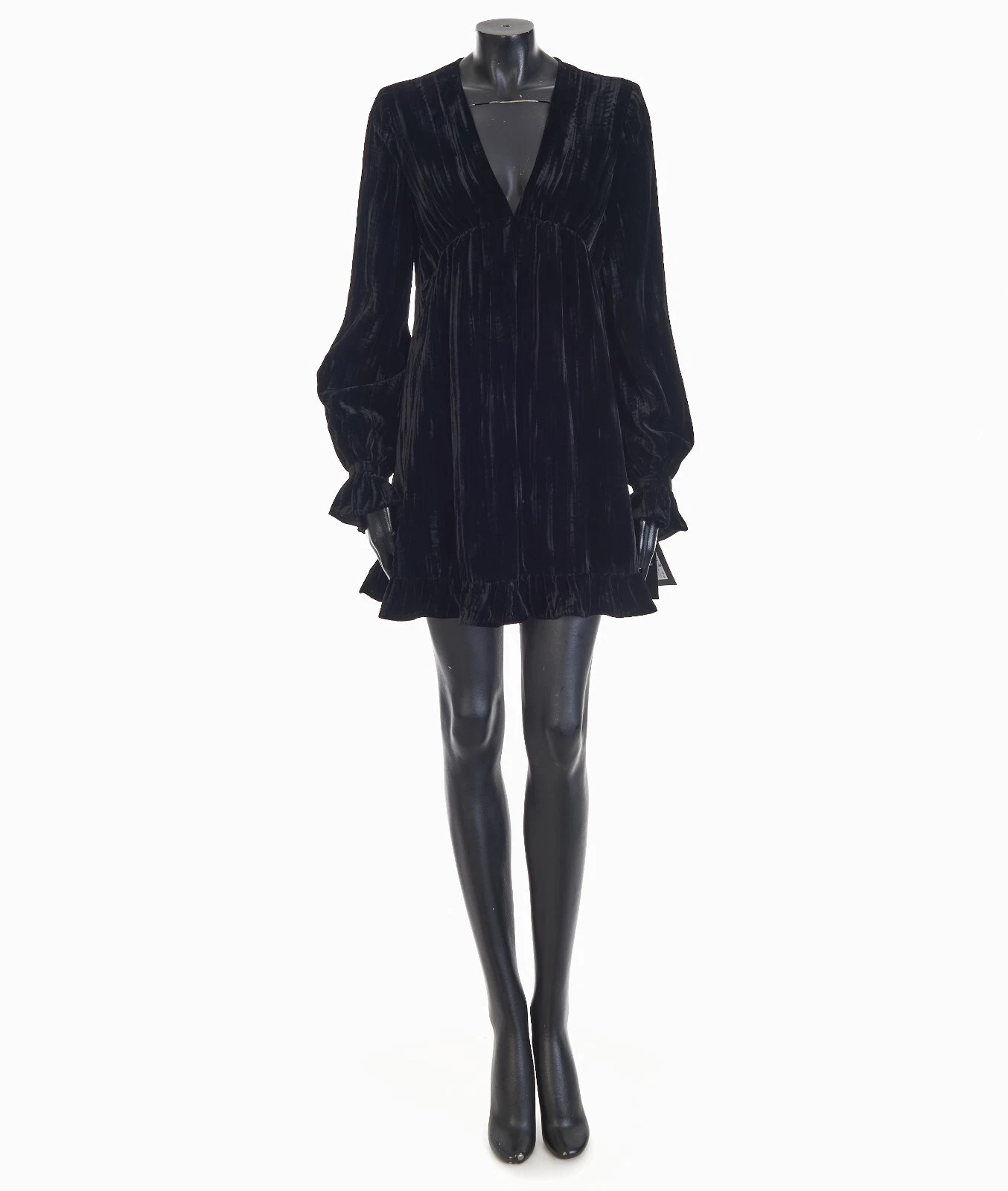 Saint Laurent — SAINT LAURENT 2990$ Black Short Mini Dress - Matte Velvet