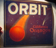 ORBIT CALIFORNIA ORANGES VINTAGE CITRUS IRON ON TRANSFER -NICE, B-1
