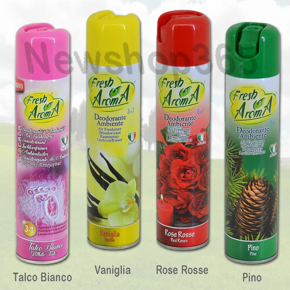 Kit deodorante spray profumo per ambiente casa FRESH AROMA 4 pz da 300 ml