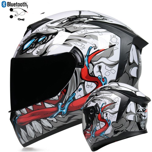 DOT Bluetooth Motorcycle Helmets Full Face Off Road ATV Motorbike Crash Helmet - Picture 5 of 58