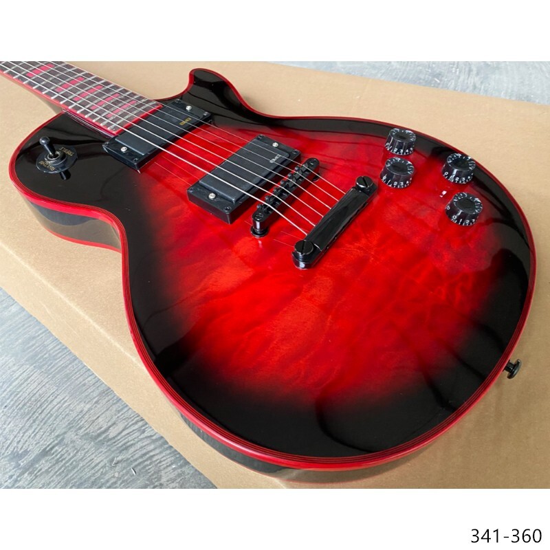 New LP style Custom Electric Guitar red and black finish Black