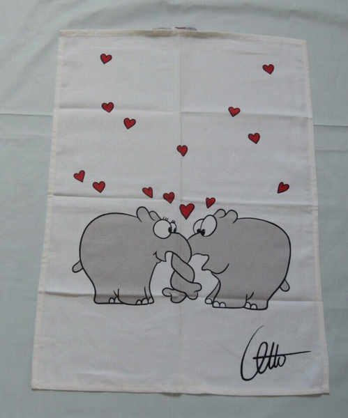 Ottifant Herzen Geschirrtuch 50 X 70 Cm KüChe Geschirrhandtuch Otto KüChentuch-image