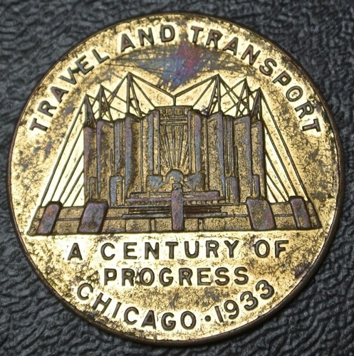 TRAVEL & TRANSPORT CHICAGO 1933 CENTURY OF PROGRESS Good Luck Token - 32mm Dia. 