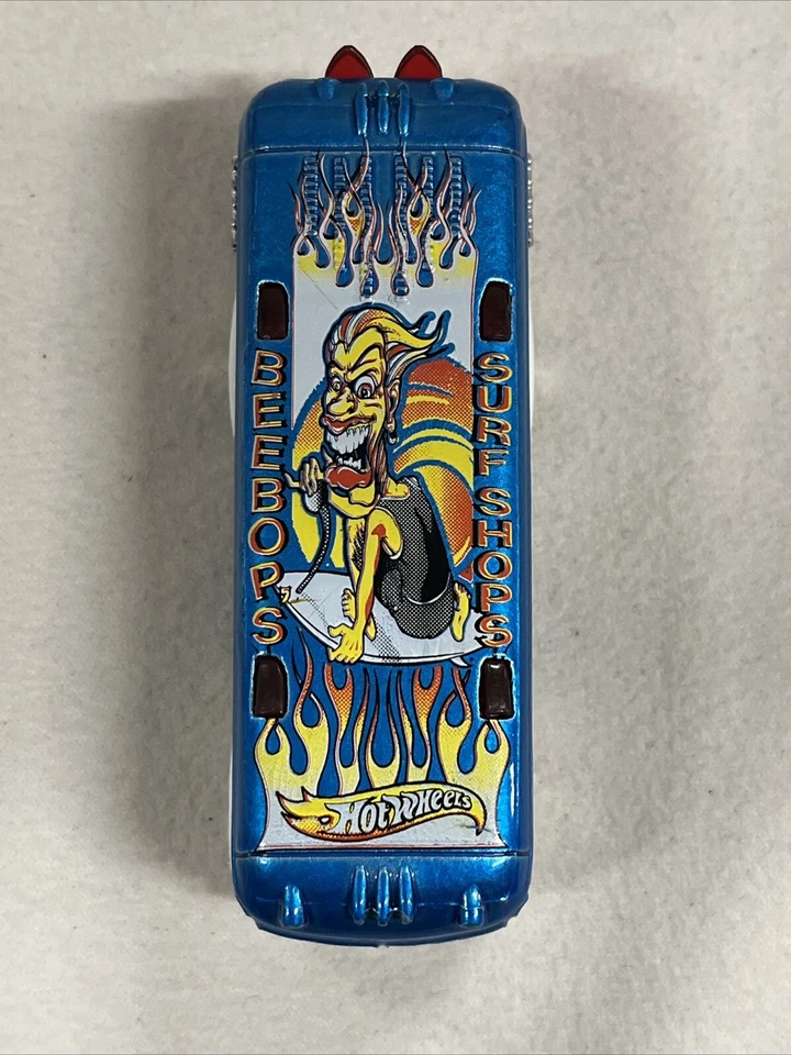 Autobús escolar de surf vintage 2000 Blue Hot Wheels Beebops Surf Shop Foto 2 de 4