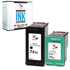 2-Pack 74XL 75XL Ink Cartridges for HP PhotoSmart C4200 C4205 C4210 C4225 C4235