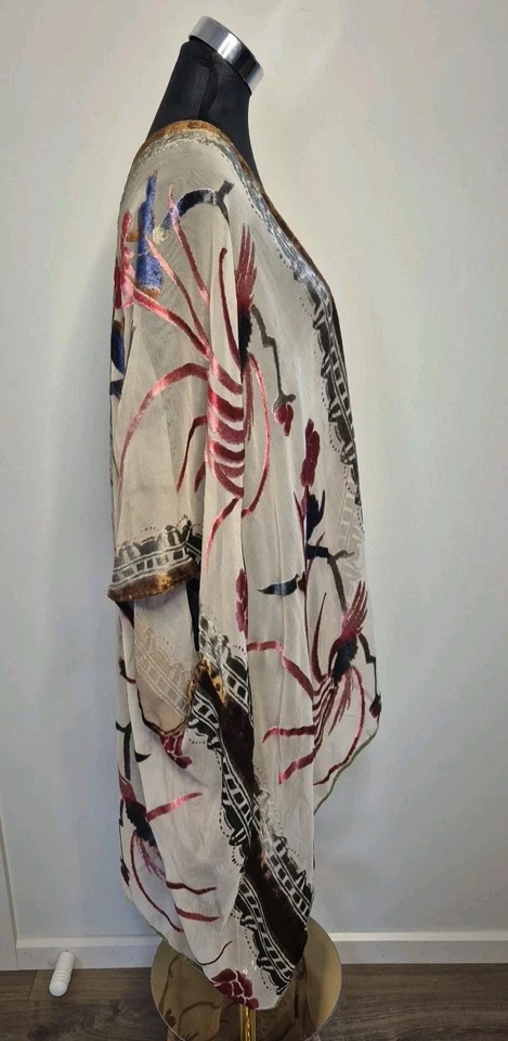 Sportsgirl Floral Sheer Long Drapey Shawl Wrap Lightweight Multicoloured OS VGC - image 4 of 4