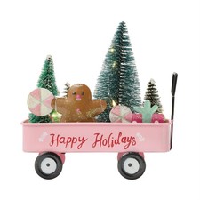 PRE-ORDER 7" Metal LED Happy Holiday Cart Christmas Decor *SHIPS 6/2026* NEW