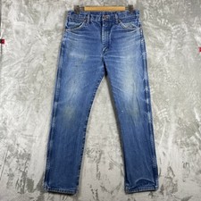 Vintage Wrangler 13MWZ Jeans Mens 34x32 fit 33x31 Cowboy Cut Denim Whisker Fade