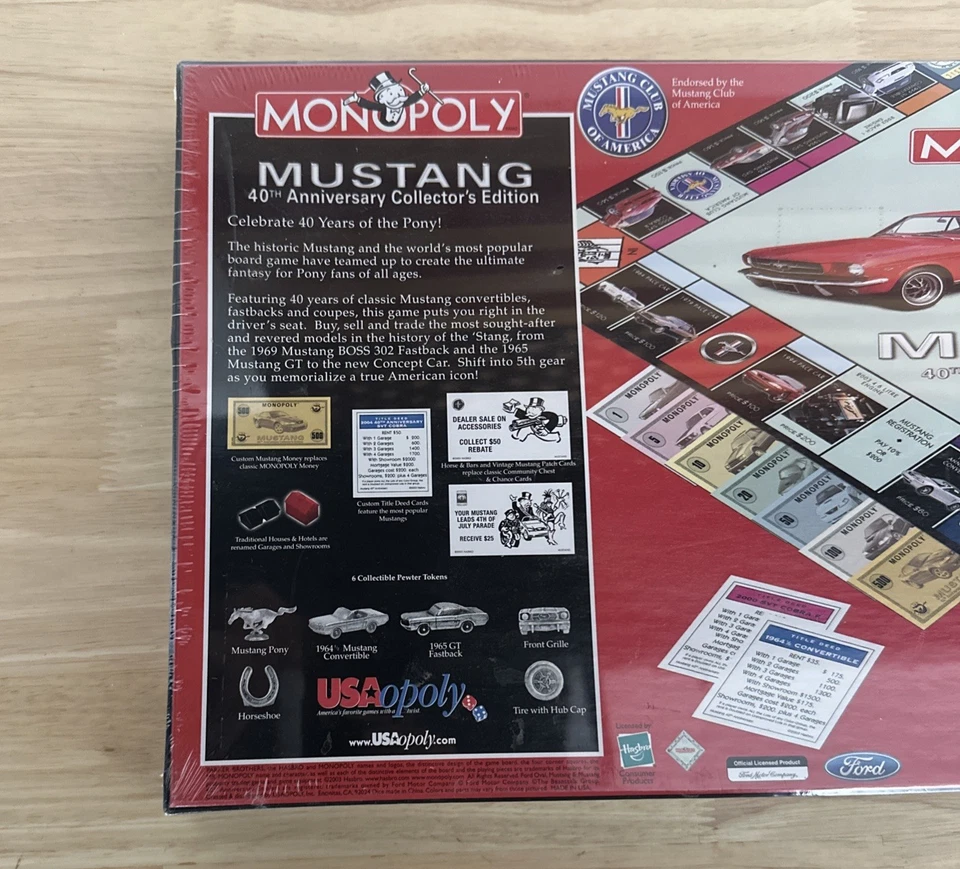SEALED/NEW Monopoly Ford Mustang 40th Anniversary 2003 - Image 4 of 4