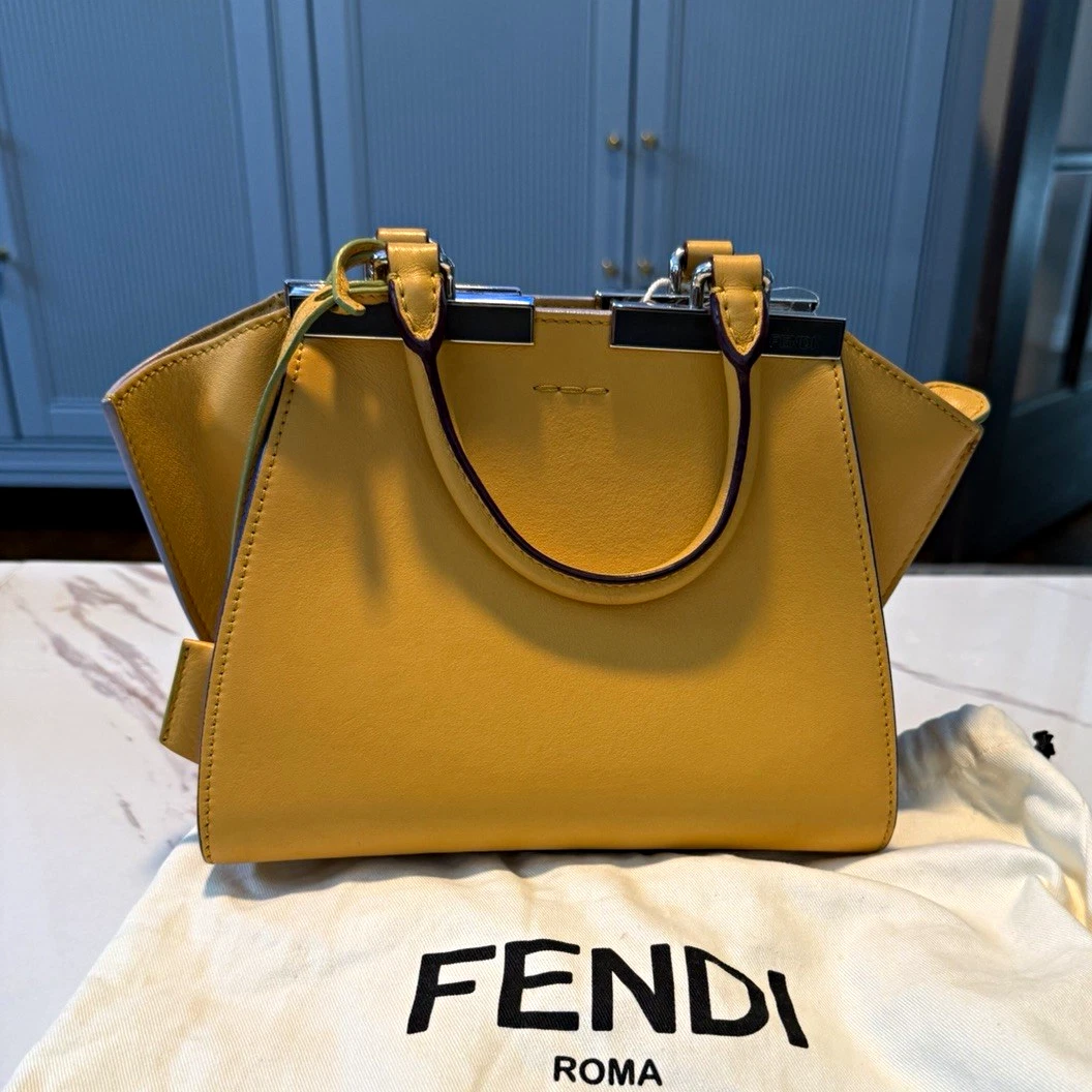 Fendi Yellow Leather Exterior Bags & Handbags for Women for sale