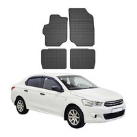 Omac Gummi FußMatten FüR Citroen C-Elysee 2012-2020 Automatten Gummi Schwarz 4X
