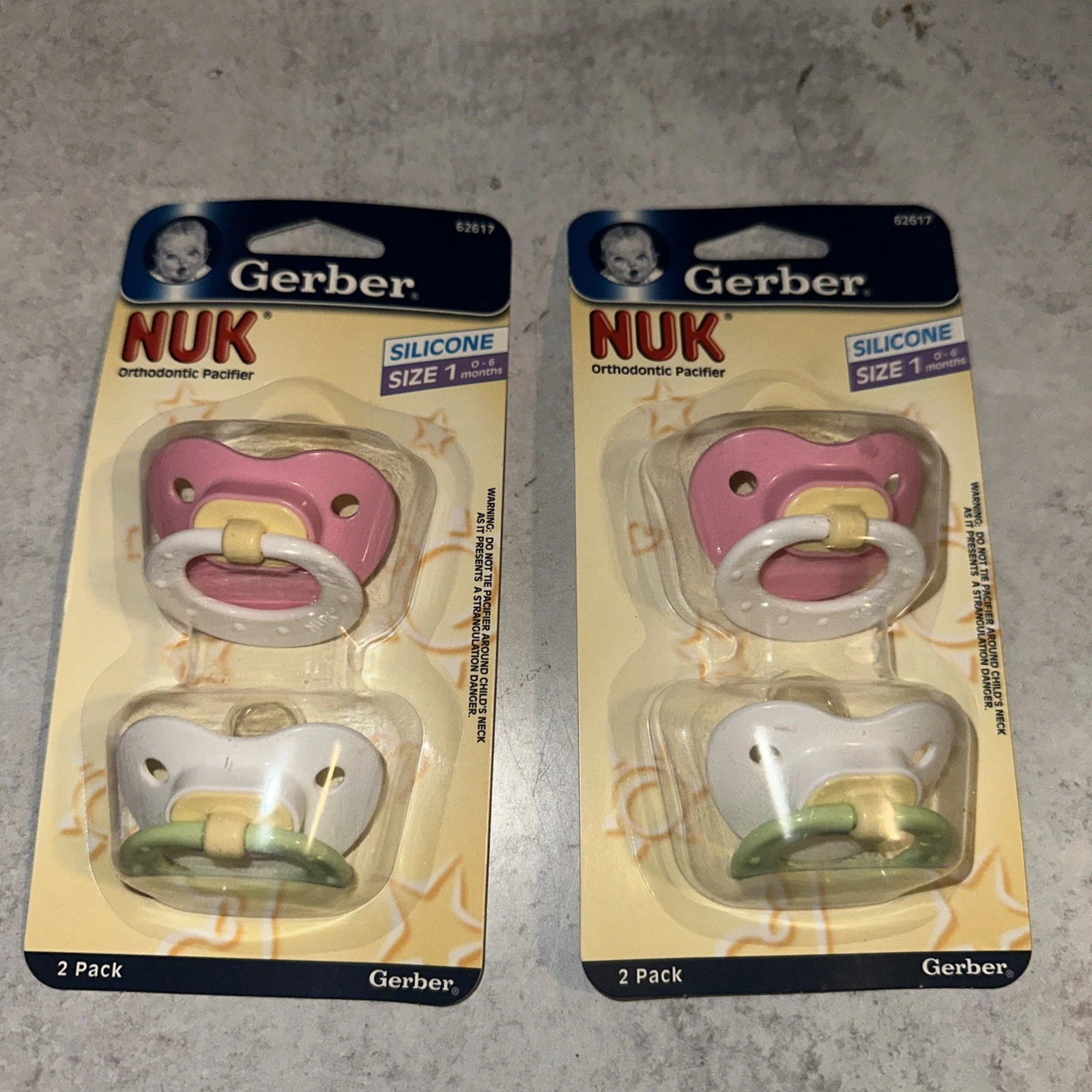 2 Sets Of 2 Gerber NUK Orthodonic Pacifier Size 1 0-6 Months Silicone Pink
Opens in a new window or