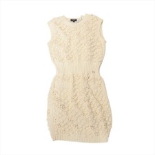 Chanel Coco Mark 17 years Cotton Sleeveless Dress 38 Ladies' Ivory P56168K07331