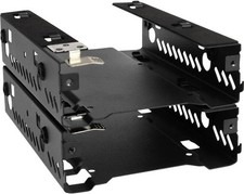 Phanteks - Stackable 3.5" HDD Bracket Duo Pack Cases PH-HDDKT 03,Black Black