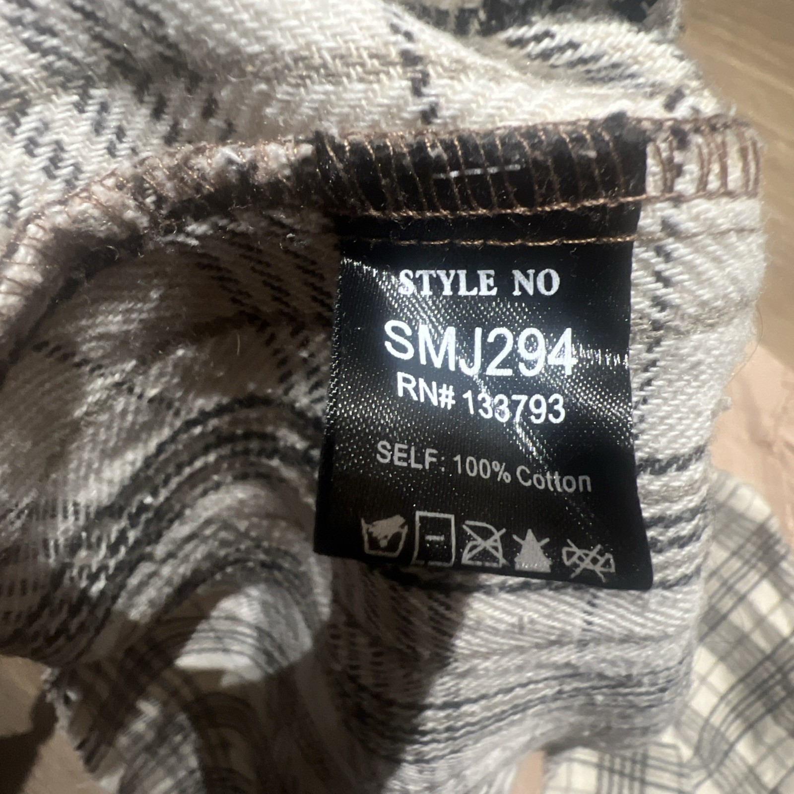 POL Tan Plaid Patchwork Oversized Shacket Sz Small - image 5