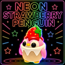 NEÓN FRESA PINGÜINO (BARATO) ADOPTA UNA MASCOTA MÍA - MÁS BARATO EN EBAY