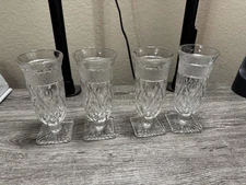 Cape Cod Ice Tea Goblets Four Square Footed Glassware 6" Imperial Glass USA READ