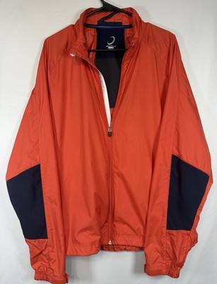 Zero Restriction Tour Series Jacket Sz L Orange Full Zip Golfer Windbreaker