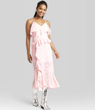 Wild Fable Women's Ruffle Midi Dress Pink Size XS NWT
